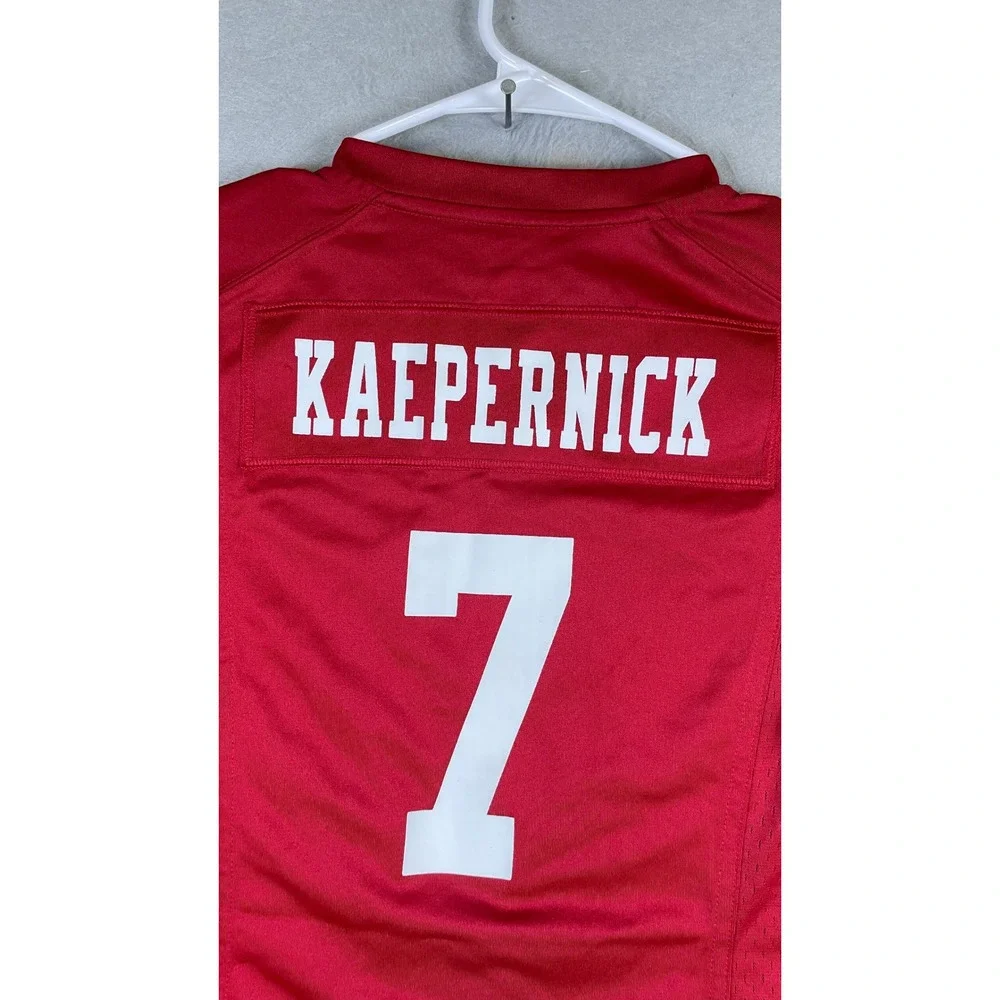 Nike NFL Jersey Mens Small Red Excellent Colin Kaepernick 49ers 7 On Field